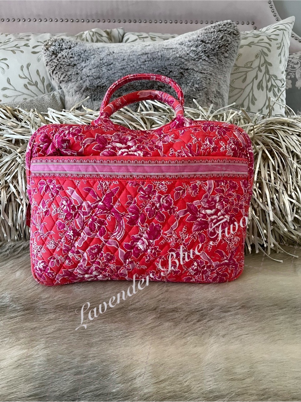 Vintage VERA BRADLEY Hope Toile 2006 Quilted Laptop Portfolio Book MultiUse Y2K